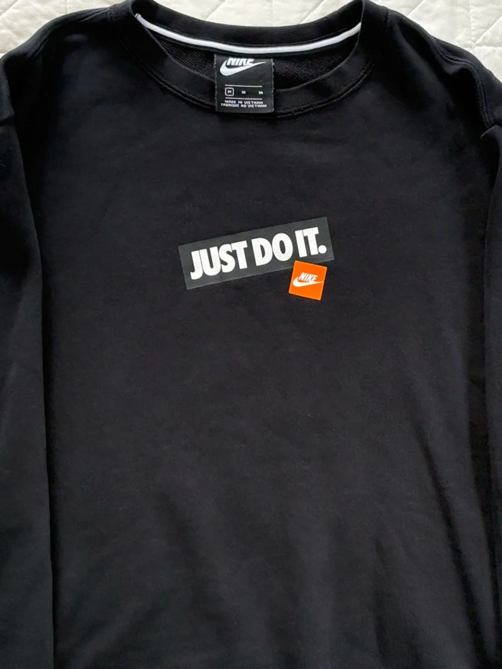 Nike Just Do It Motivational "Fear Of" Graphic Sweatshirt Black Women’s Medium - Picture 5 of 7
